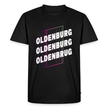 Oldenburg Germany City Font Skyline Home - Men's Premium Organic T-Shirt - black - Front - Nico (187cm)