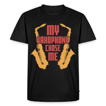 Saxophone Jazz - T-shirt Premium bio Homme - noir - Devant - Nico (187cm)