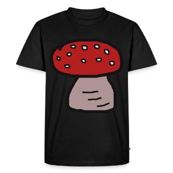 champignon champignons automne r poison porte-bonheur - T-shirt Premium bio Homme - noir - Devant - Nico (187cm)