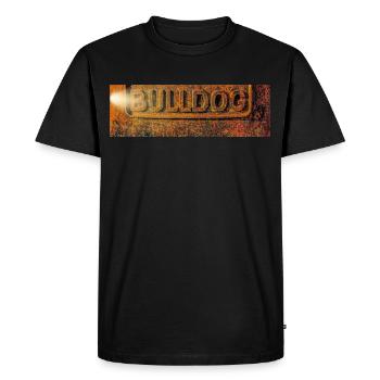 Horizontal im. of rusted piece of bulldog tractor - Men's Premium Organic T-Shirt - black - Front - Nico (187cm)