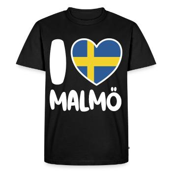 J’adore Malmö et la Suède - T-shirt Premium bio Homme - noir - Devant - Nico (187cm)