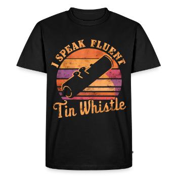 Sifflet en étain - T-shirt Premium bio Homme - noir - Devant - Nico (187cm)