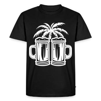 Vacances à Beer Palm Trees Island - T-shirt Premium bio Homme - noir - Devant - Nico (187cm)
