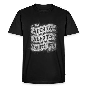 Alerta Alerta Antifascista Antifascist - Men's Premium Organic T-Shirt - black - Front - Nico (187cm)