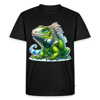 Iguane - T-shirt Premium bio Homme - noir - Devant - Nico (187cm)