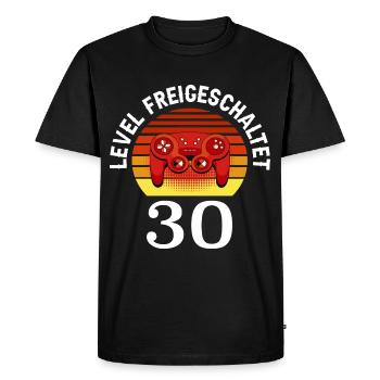 Level 30 Unlocked 30 Birthday 30 years old - Men's Premium Organic T-Shirt - black - Front - Nico (187cm)