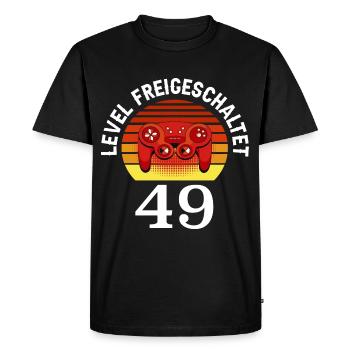 Level 49 Unlocked 49 Birthday 49 years old - Men's Premium Organic T-Shirt - black - Front - Nico (187cm)