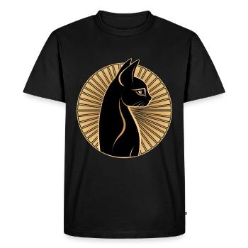 Chat égyptien - T-shirt Premium bio Homme - noir - Devant - Nico (187cm)