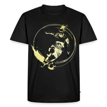 Footballeur Footballeur Femme - T-shirt Premium bio Homme - noir - Devant - Nico (187cm)