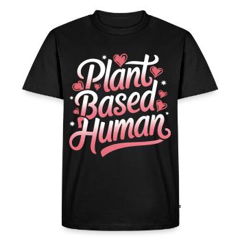 Végétarien Végétalien Végétarien Végétarien - T-shirt Premium bio Homme - noir - Devant - Nico (187cm)