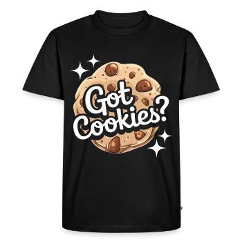 Cookies Biscuits Biscuits Biscuits Chocolat - T-shirt Premium bio Homme - noir - Devant - Nico (187cm)