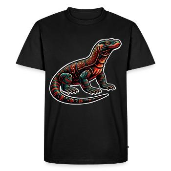 Dragon de Komodo - T-shirt Premium bio Homme - noir - Devant - Nico (187cm)