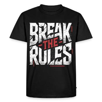 Break the Rules - Men's Premium Organic T-Shirt - black - Front - Nico (187cm)