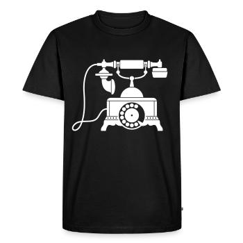 téléphone - T-shirt Premium bio Homme - noir - Devant - Nico (187cm)