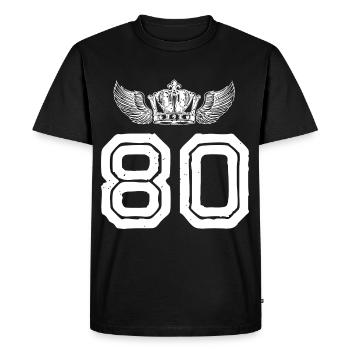 80 Number crown - Men's Premium Organic T-Shirt - black - Front - Nico (187cm)
