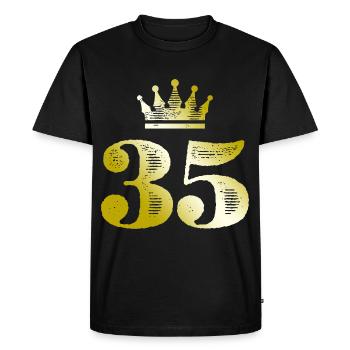 35 Number Crown Gold - Men's Premium Organic T-Shirt - black - Front - Nico (187cm)