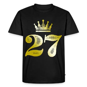 27 Number Crown Gold - Men's Premium Organic T-Shirt - black - Front - Nico (187cm)