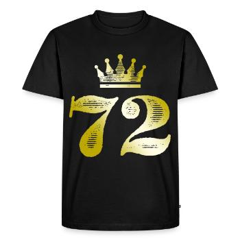 72 Number Crown Gold - Men's Premium Organic T-Shirt - black - Front - Nico (187cm)