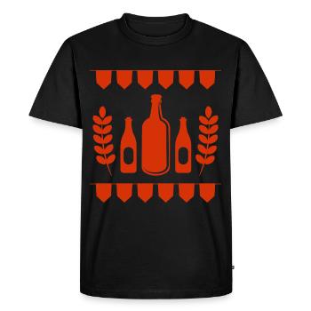 Bière - Bouteille de bière - Fête - Festival folklorique - T-shirt Premium bio Homme - noir - Devant - Nico (187cm)