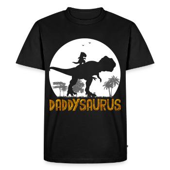 Daddysaurus and Son The Best Dinosaur Dad is Mine - T-shirt Premium bio Homme - noir - Devant - Nico (187cm)