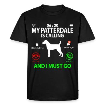 Patterdale Terrier dit drôle d’humour drôle - T-shirt Premium bio Homme - noir - Devant - Nico (187cm)