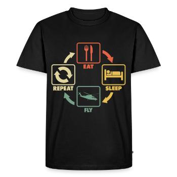 Helicopter Pilot Helicopter Sayings Funny Funny - Men's Premium Organic T-Shirt - black - Front - Nico (187cm)