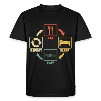 Trombone Player Sayings Funny Funny with Saying - Men's Premium Organic T-Shirt - black - Front - Nico (187cm)