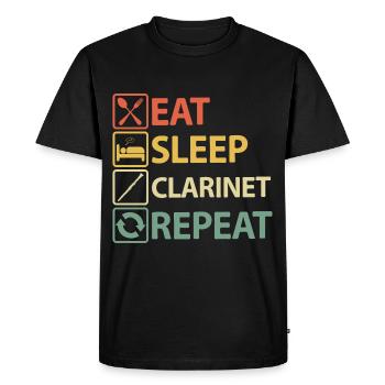 Clarinettiste Clarinettes Dictons Humour drôle - T-shirt Premium bio Homme - noir - Devant - Nico (187cm)
