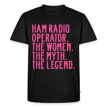 Ham Radio Operator Girl Mom Women Sayings Funny - Men's Premium Organic T-Shirt - black - Front - Nico (187cm)