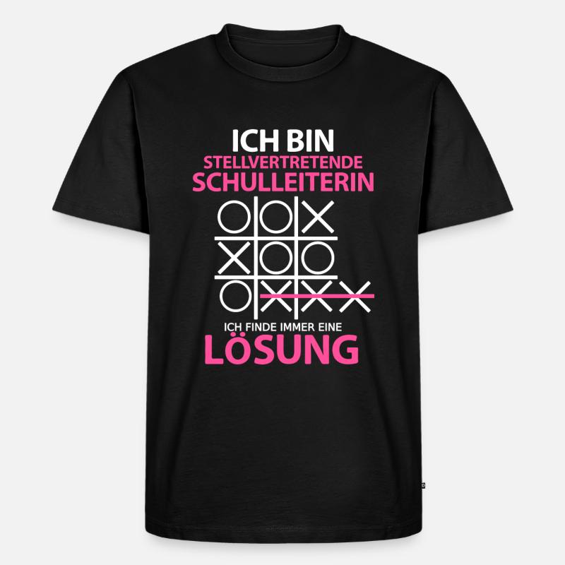 Stellvertretende Schulleiterin Schulleitung Spruch - Männer Premium Bio T-Shirt - Schwarz