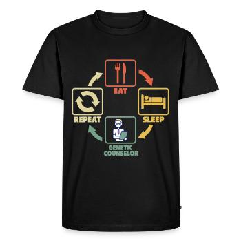 Conseiller en génétique Dictons du conseiller en génétique - T-shirt Premium bio Homme - noir - Devant - Nico (187cm)