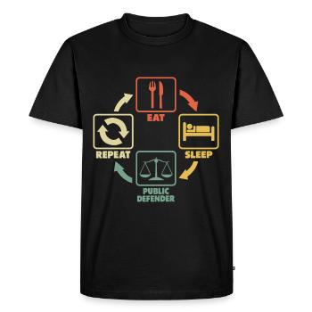 Le défenseur public dit que le défenseur public dit drôle - T-shirt Premium bio Homme - noir - Devant - Nico (187cm)