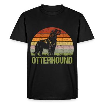 Otterhound Otter Dog Vintage Retro - Men's Premium Organic T-Shirt - black - Front - Nico (187cm)