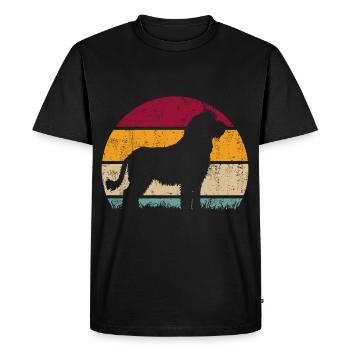 Komondor Hongrois Vintage Rétro - T-shirt Premium bio Homme - noir - Devant - Nico (187cm)