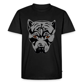 Pittbull Head Design Graphic - Men's Premium Organic T-Shirt - black - Front - Nico (187cm)
