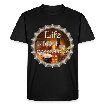 La vie est pleine de possibilités - T-shirt Premium bio Homme - noir - Devant - Nico (187cm)