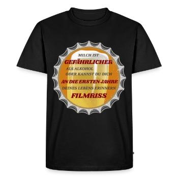 LE LAIT EST PLUS DANGEREUX - T-shirt Premium bio Homme - noir - Devant - Nico (187cm)