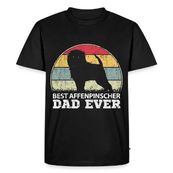 Affenpinscher Papa Maître Chien Papa Papa Papa Vintage - T-shirt Premium bio Homme - noir - Devant - Nico (187cm)