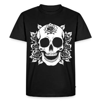 Horreur Crâne Crâne Art Crâne Gothique Heavy Metal - T-shirt Premium bio Homme - noir - Devant - Nico (187cm)
