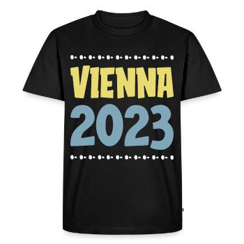 Vienne 2023 Vienne - T-shirt Premium bio Homme - noir - Devant - Nico (187cm)