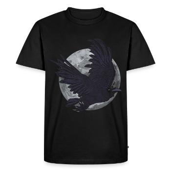 Full Moon Black Bird Crow Gift Raven - Men's Premium Organic T-Shirt - black - Front - Nico (187cm)
