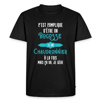 C'est compliqué d'être Un Bogosse et Chaudronnier - T-shirt Premium bio Homme - noir - Devant - Nico (187cm)