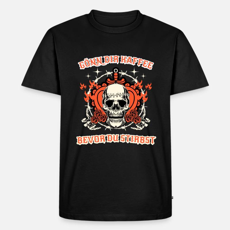 gönn dir kaffee spruch geschenk - Männer Premium Bio T-Shirt - Schwarz