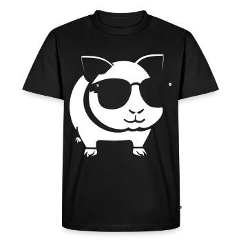 Cochon d’Inde drôle avec des lunettes de soleil Cochons d’Inde - T-shirt Premium bio Homme - noir - Devant - Nico (187cm)