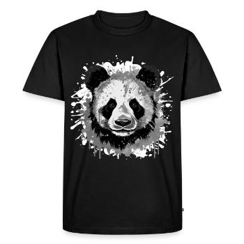 Panda Head Portrait Animal - Men's Premium Organic T-Shirt - black - Front - Nico (187cm)