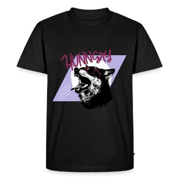 Hungry Like a Wolf - Retro 80s - Men's Premium Organic T-Shirt - black - Front - Nico (187cm)