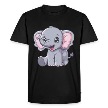 Éléphant mignon pour les enfants - T-shirt Premium bio Homme - noir - Devant - Nico (187cm)