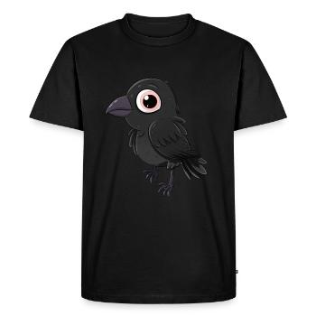 Adorable corbeau kawaii avec de grands yeux - T-shirt Premium bio Homme - noir - Devant - Nico (187cm)