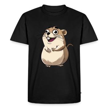 Cute Excited Cartoon Meerkat - Men's Premium Organic T-Shirt - black - Front - Nico (187cm)