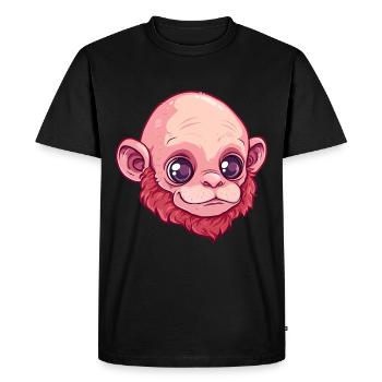 Uakari monkey face with big eyes - Men's Premium Organic T-Shirt - black - Front - Nico (187cm)